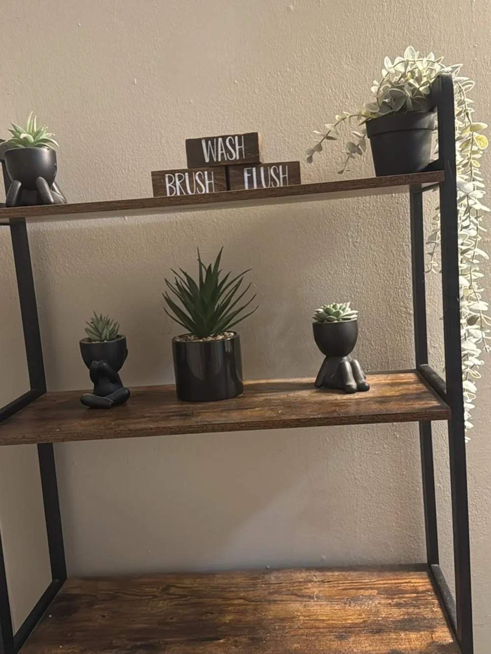 Rustic Black & Brown Wall Shelf Decor Set - Home Wall Decor